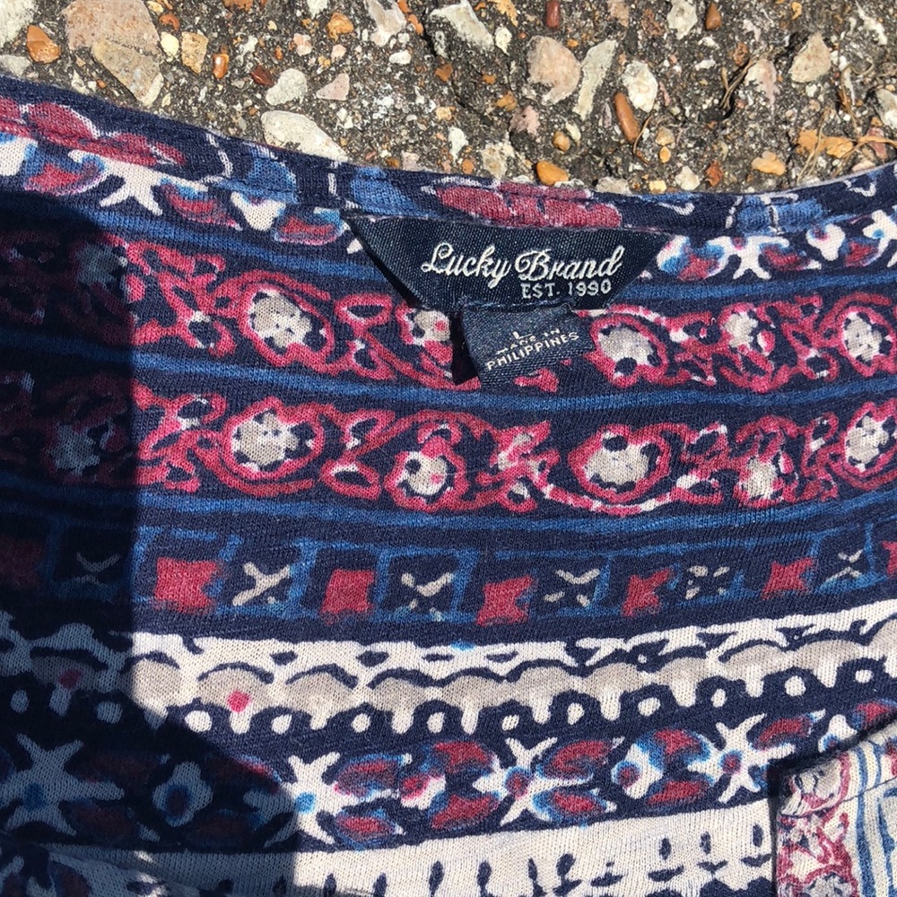 {Lucky Brand} Floral Print Top - Picture 5 of 7